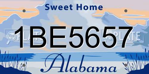 1BE5657 Alabama License Plate