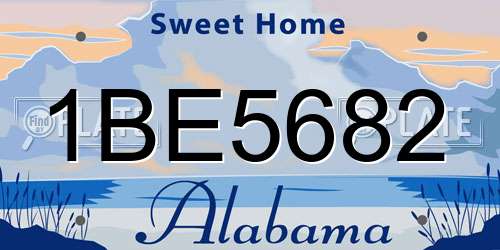 1BE5682 Alabama License Plate
