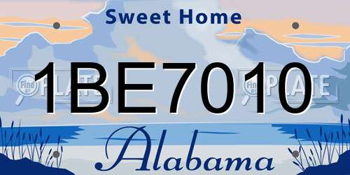 1BE7010 Alabama License Plate