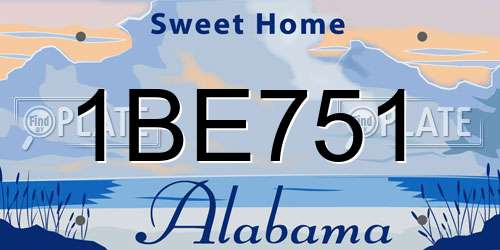 1BE751 Alabama License Plate