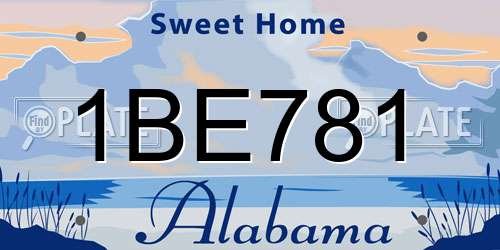 1BE781 Alabama License Plate