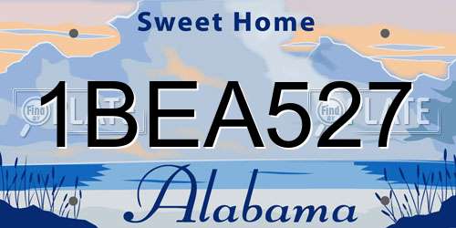 1BEA527 Alabama License Plate
