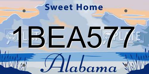 1BEA577 Alabama License Plate