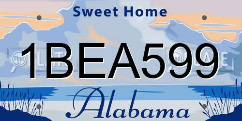 1BEA599 Alabama License Plate