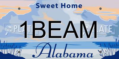 1BEAM Alabama License Plate