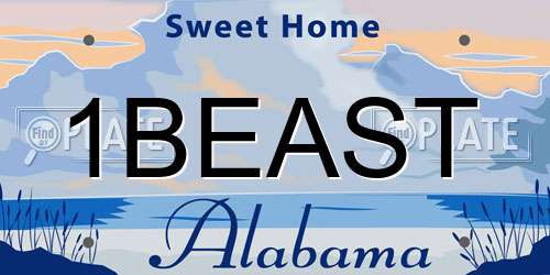 1BEAST Alabama License Plate
