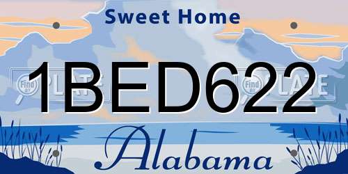 1BED622 Alabama License Plate