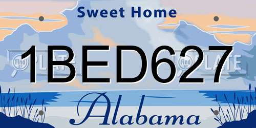 1BED627 Alabama License Plate