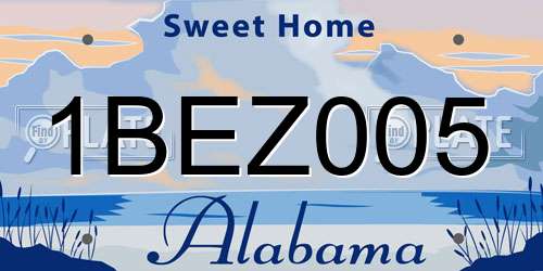 1BEZ005 Alabama License Plate