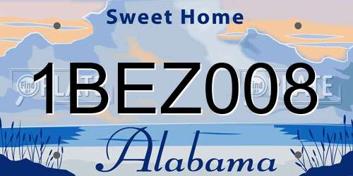 1BEZ008 Alabama License Plate