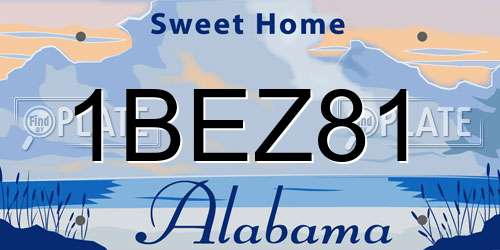 1BEZ81 Alabama License Plate
