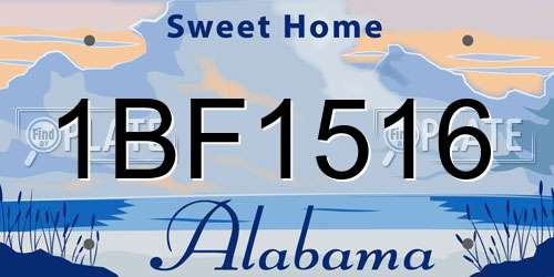 1BF1516 Alabama License Plate