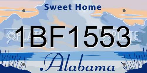 1BF1553 Alabama License Plate
