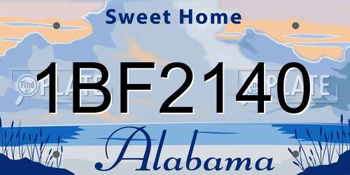 1BF2140 Alabama License Plate