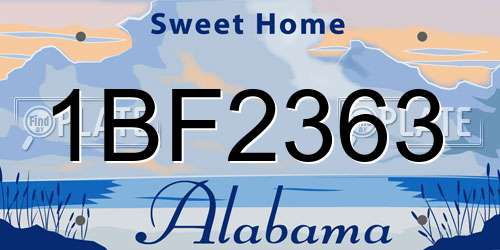 1BF2363 Alabama License Plate