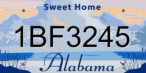1BF3245 Alabama License Plate