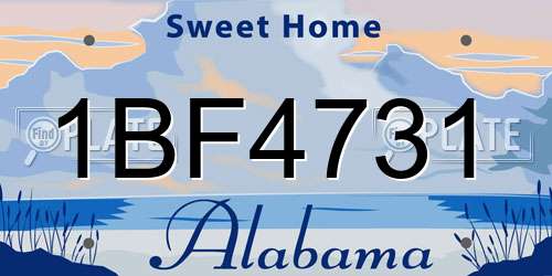 1BF4731 Alabama License Plate