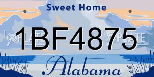 1BF4875 Alabama License Plate
