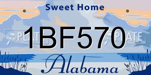 1BF570 Alabama License Plate