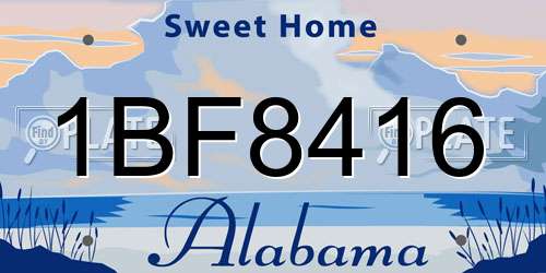 1BF8416 Alabama License Plate