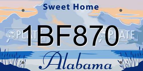 1BF870 Alabama License Plate