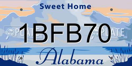 1BFB70 Alabama License Plate