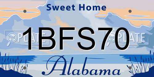 1BFS70 Alabama License Plate