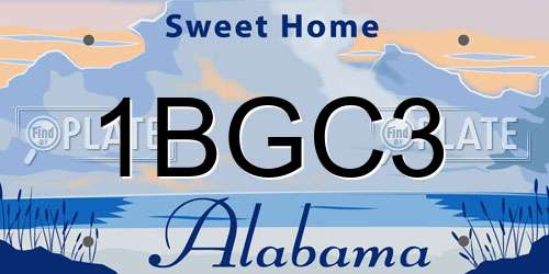 1BGC3 Alabama License Plate