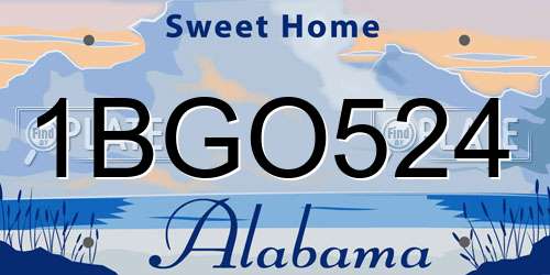 1BGO524 Alabama License Plate