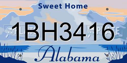 1BH3416 Alabama License Plate