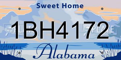 1BH4172 Alabama License Plate