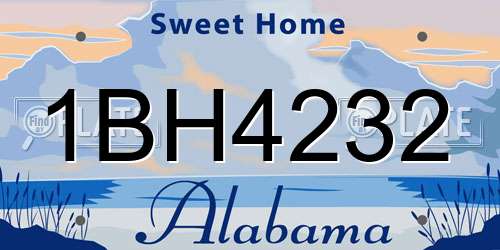 1BH4232 Alabama License Plate