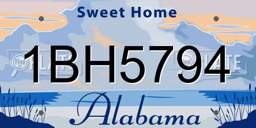 1BH5794 Alabama License Plate