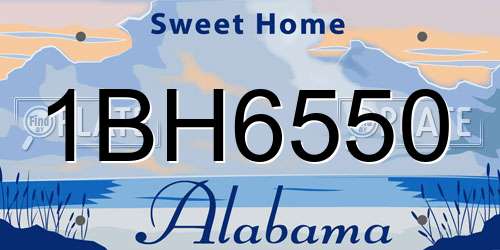 1BH6550 Alabama License Plate