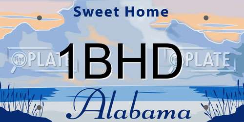 1BHD Alabama License Plate