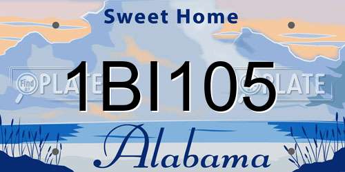 1BI105 Alabama License Plate