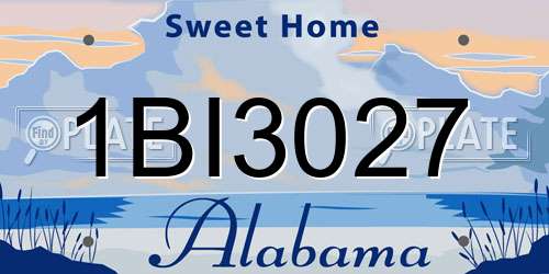 1BI3027 Alabama License Plate