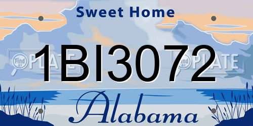 1BI3072 Alabama License Plate