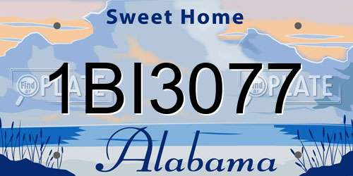 1BI3077 Alabama License Plate