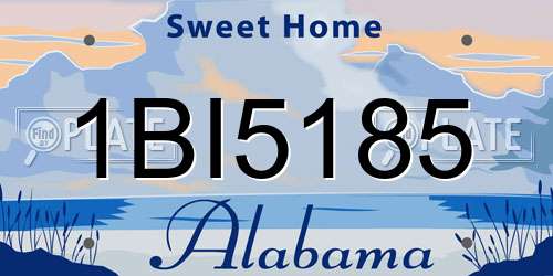 1BI5185 Alabama License Plate