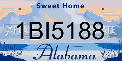 1BI5188 Alabama License Plate