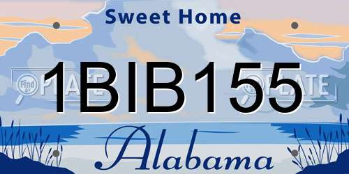 1BIB155 Alabama License Plate