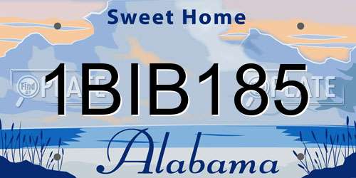 1BIB185 Alabama License Plate