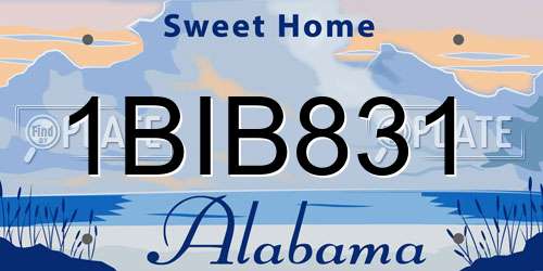 1BIB831 Alabama License Plate