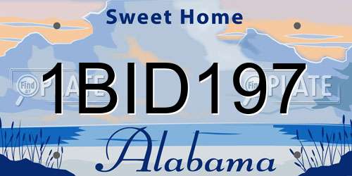 1BID197 Alabama License Plate