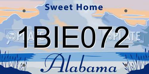 1BIE072 Alabama License Plate