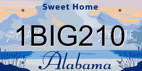1BIG210 Alabama License Plate
