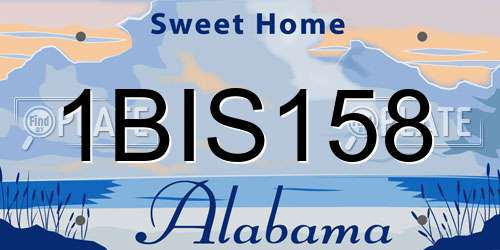 1BIS158 Alabama License Plate
