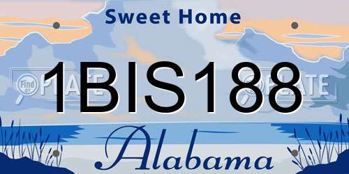 1BIS188 Alabama License Plate