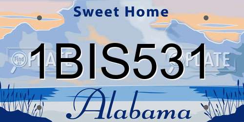 1BIS531 Alabama License Plate